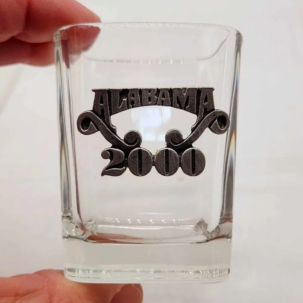 Alabama 2000 Country Music Band Square Shot Glass Collectible Souvenir